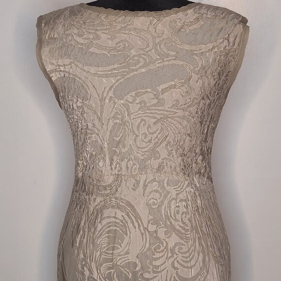 Komarov Beige Crinkle Maxi Dress – Size XL - Picture 6 of 11